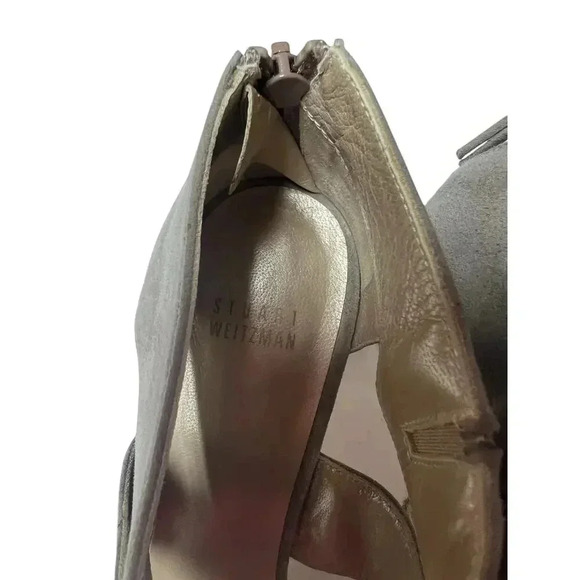 Stuart Weitzman Hug Me CrissCross Sandal Pump Suede Taupe Size 8 - Picture 8 of 11